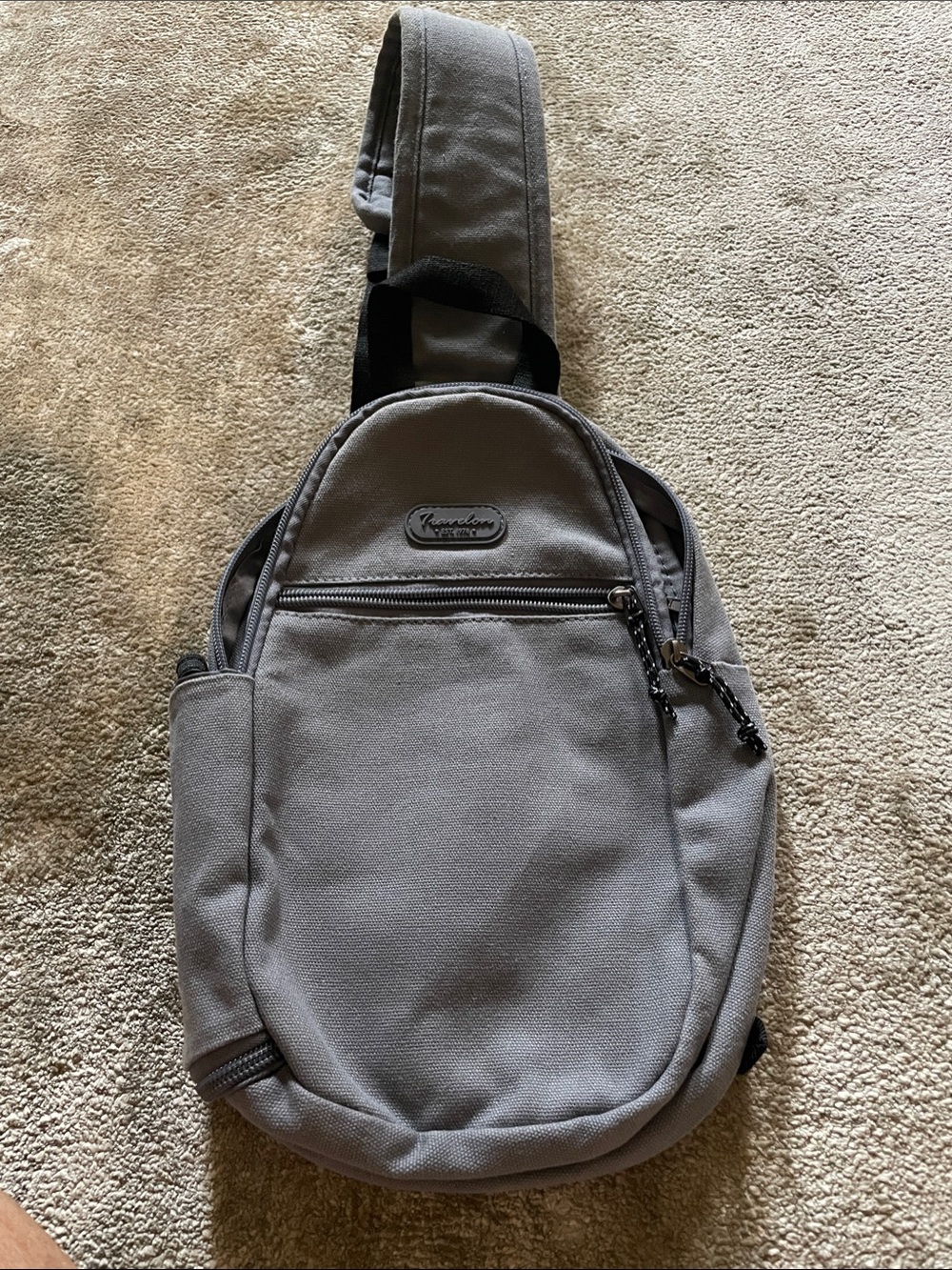 Grey Sling Crossbody Bag for Men